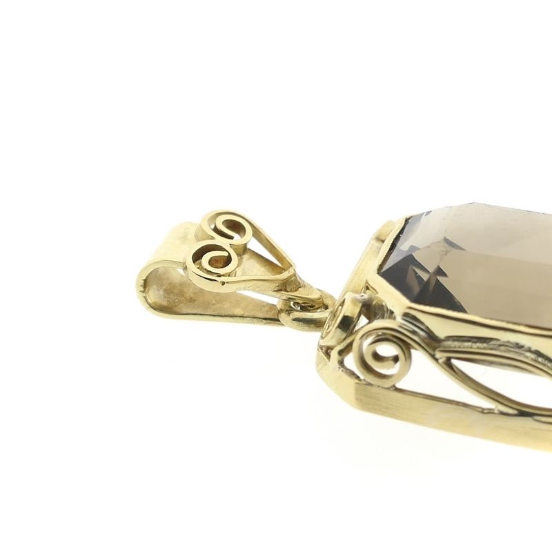 Image 4 of Vintage gold pendant with smoky quartz.