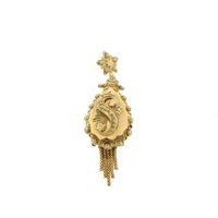 Antique gold pendant of a hat bell