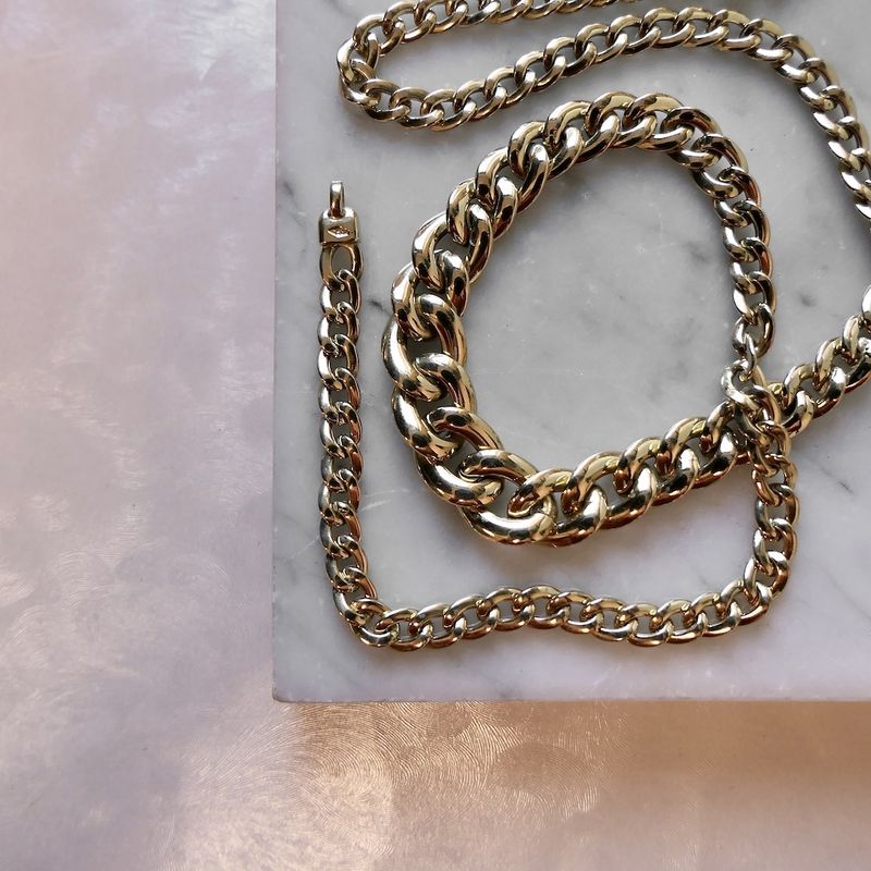 Image 2 of Gold gourmet link necklace