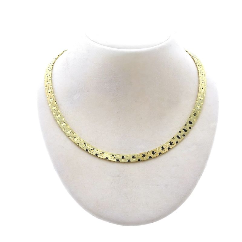 Image 1 of Gold flat Bismarck link necklace