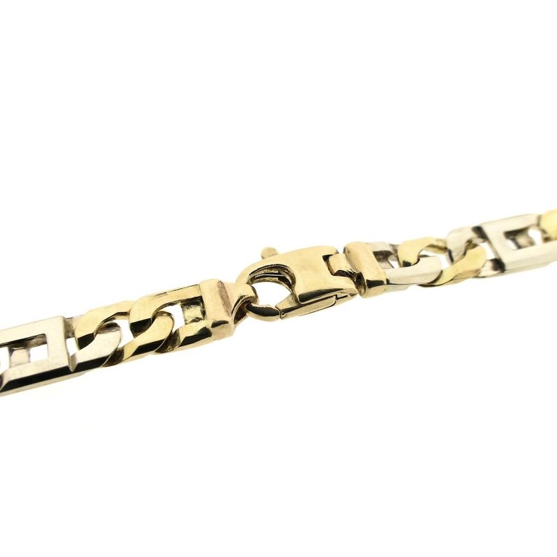 Image 5 of Two-tone gold navy link necklace; Men's | 71.5 cm