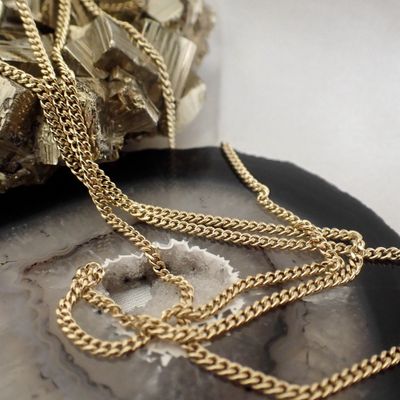 Gold long gourmet link necklace | 71 cm Image 2 of Gold long gourmet link necklace | 71 cm