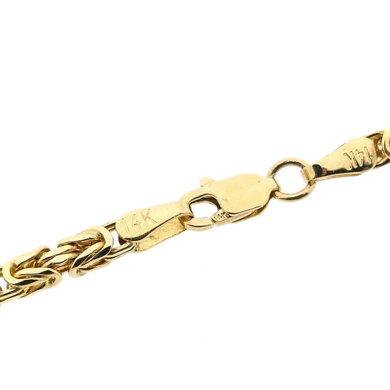 Image 6 of Gold Square Byzantine Link Necklace; Midas