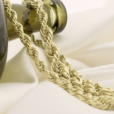 Image 2 of Gold twisted link necklace