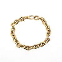 18K Gold Anchor Link Bracelet | 19 cm