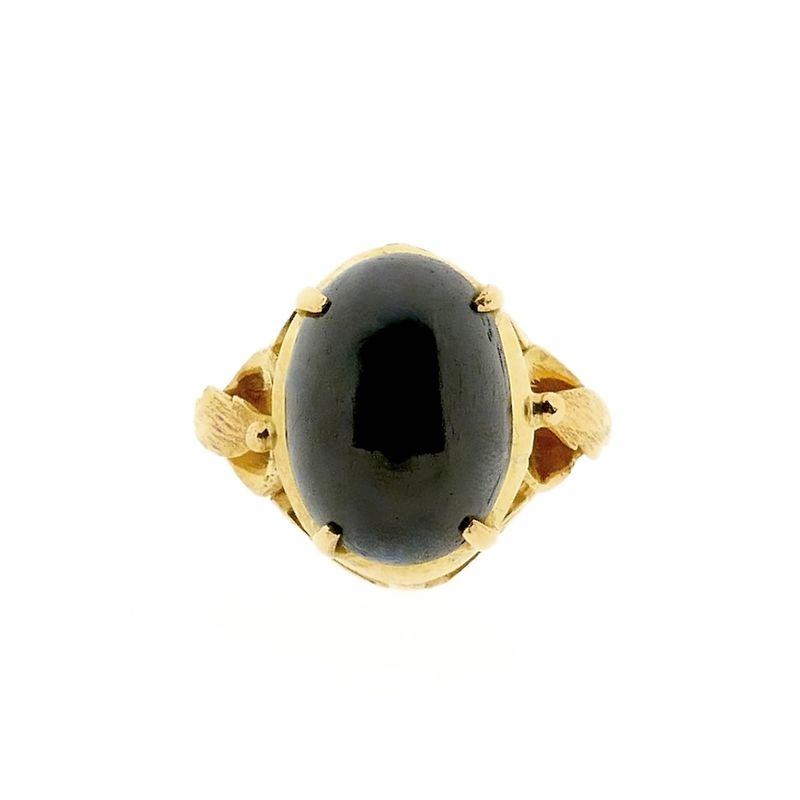 Image 3 of Gold ring with black labradorite