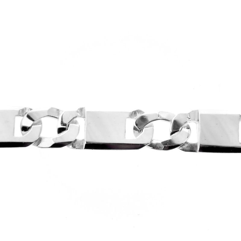 Image 3 of Silver wide bracelet with closed figaro links | 21.5 cm