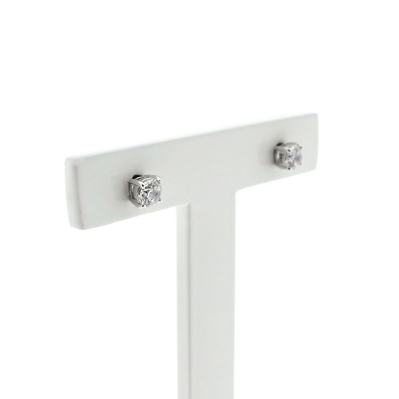 Image 3 of White gold stud earrings with zirconia