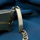 Image 11 of Silver robust gourmet link bracelet with engraving plate