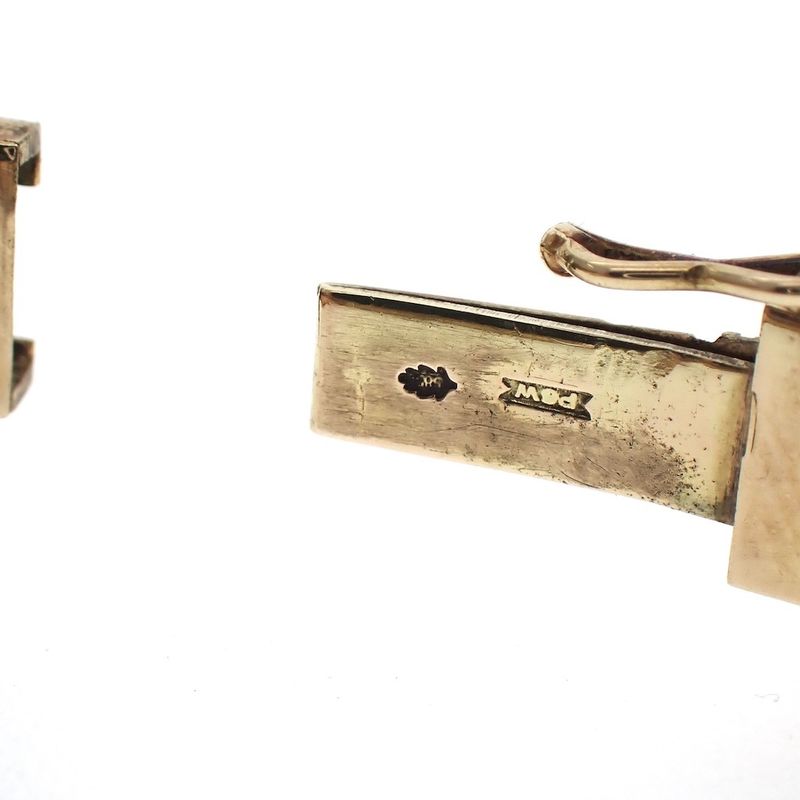 Image 3 of Vintage/antique gold clamp bracelet with garnet | Ø 59 mm