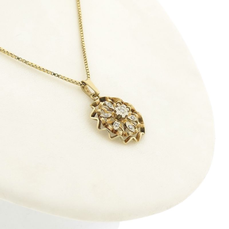 Image 6 of Vintage gold pendant with diamonds | 0.035 ct.