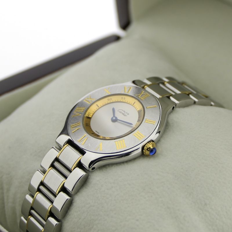 Image 9 of Cartier Must 21; Goud/stalen dames horloge