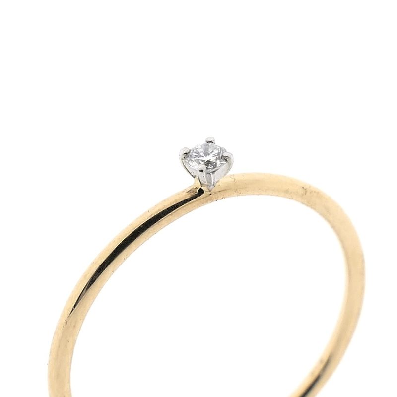 Image 3 of Gold solitaire ring with diamond | 0.04 ct.
