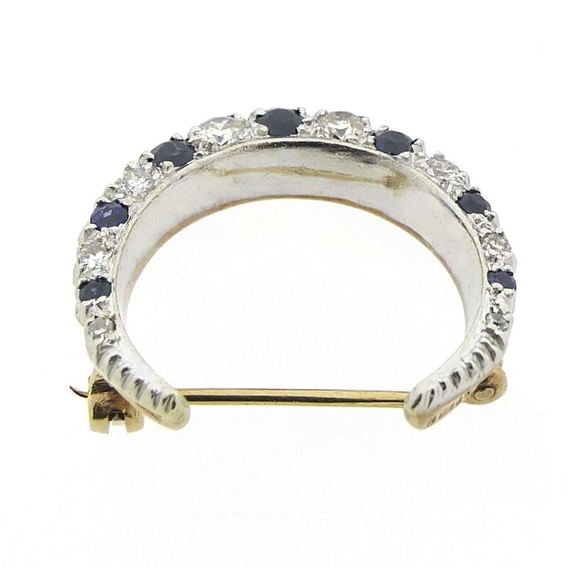 Image 6 of 9 carat brooch with sapphire and diamond; 0.34 ct.