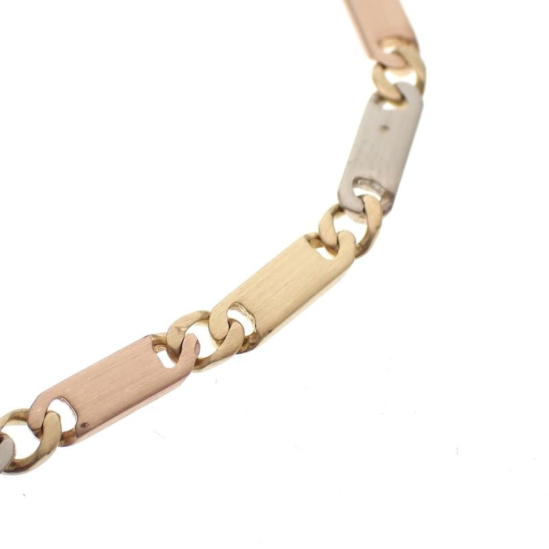 Image 2 of Tricolor gold matte link bracelet