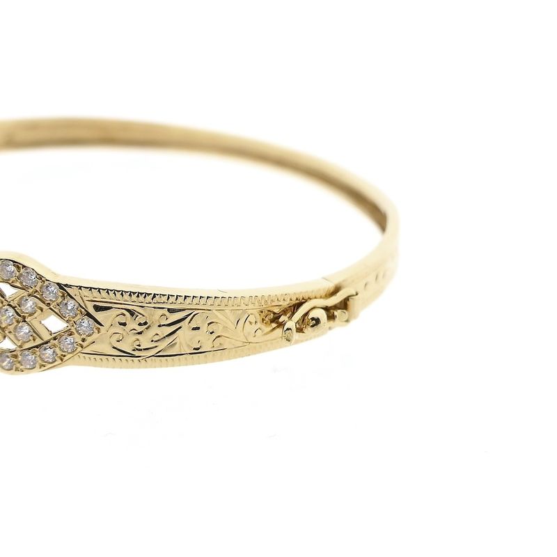 Afbeelding 3 van Gouden slavenarmband met zirconia