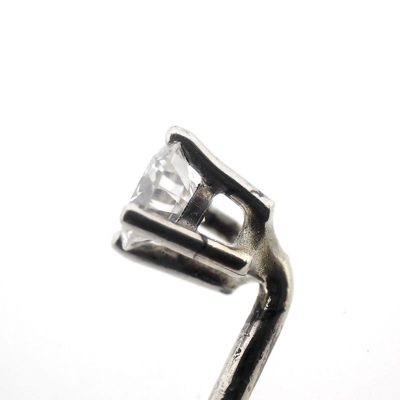 Image 3 of White gold lapel pin, tie pin | Diamond 0.16 ct.
