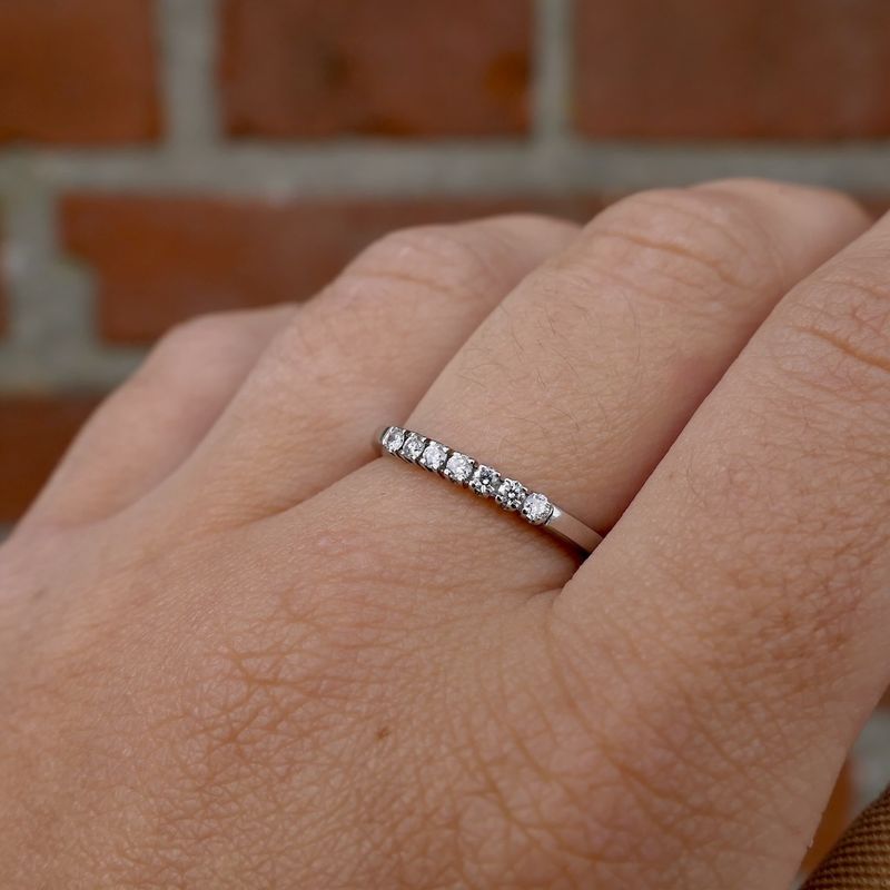 Image 11 of White gold ring/sliding ring with diamond | 0.105 ct.