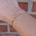 Image 10 of Gold wide fantasy/anchor link bracelet | 18.5 cm