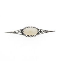 Silver Brooch with Moonstone