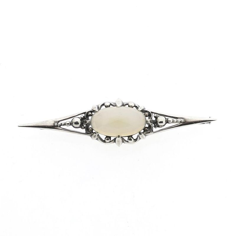 Image 1 of Silver Brooch with Moonstone