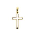 Afbeelding 5 van Bicolor gouden hanger van een kruis