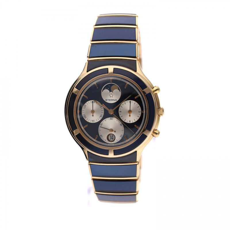 Afbeelding 8 van Eterna Airforce Galaxis Moonphase 850.4386.68; Vintage 18k. Gouden Heren Horloge