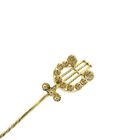 Image 2 of Antique gold lapel pin, tie pin of a harp