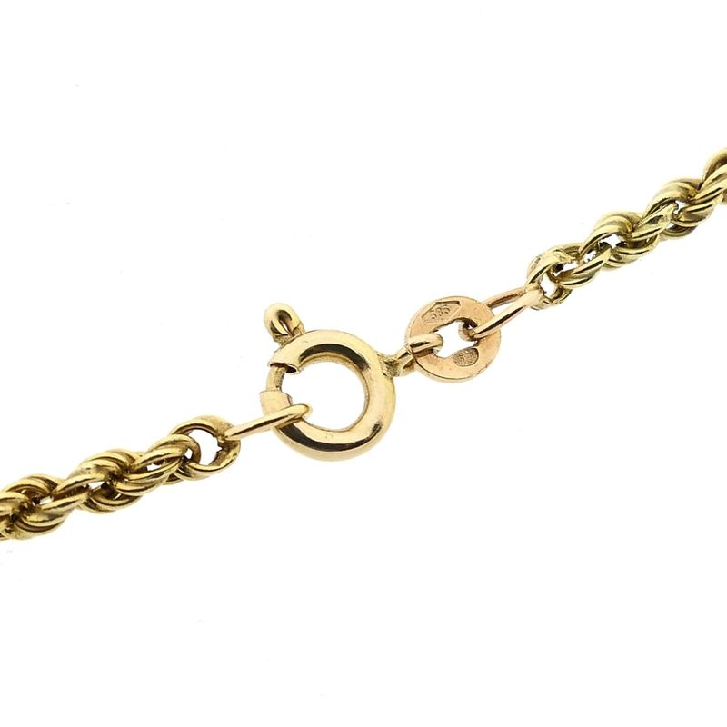 Afbeelding 4 van Gouden gedraaide schakelketting/sautoir | 90 cm 