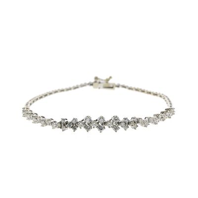 18-karat white gold fantasy link bracelet with diamond; 1.45 ct. | 19 cm Image 1 of 18-karat white gold fantasy link bracelet with diamond; 1.45 ct. | 19 cm