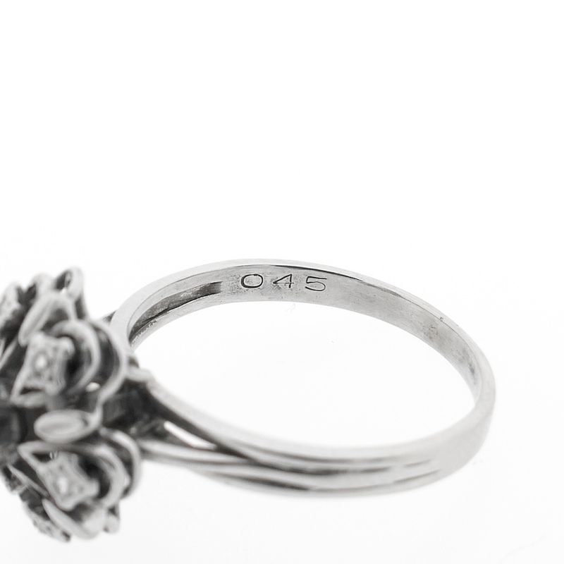 Image 6 of White gold ring set with rose-cut diamonds | 0.45 ct.