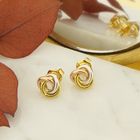 Image 8 of Tricolor gold stud earrings