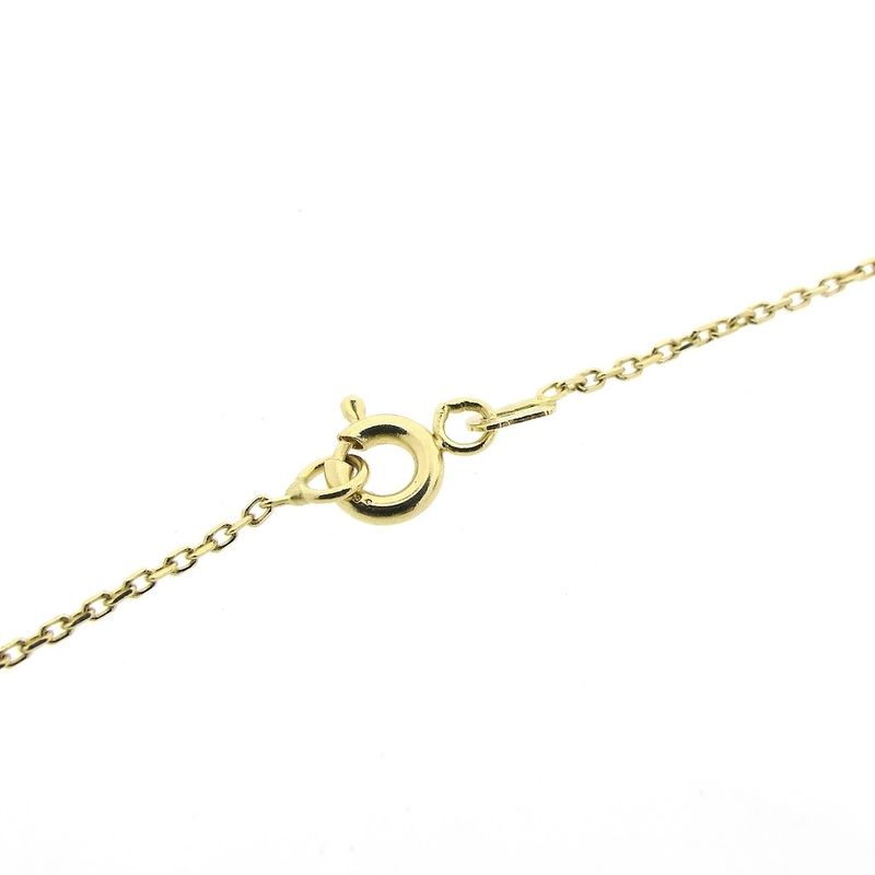 Image 5 of Gold anchor link necklace with a fixed pendant; four-leaf clover | 41.5 cm