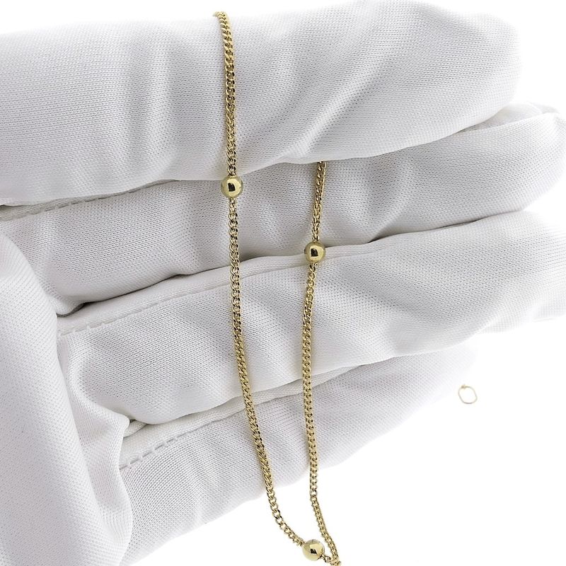 Image 5 of Gold link chain with beads | 40.5 cm