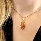 Image 2 of Gold pendant with red coral | Vintage