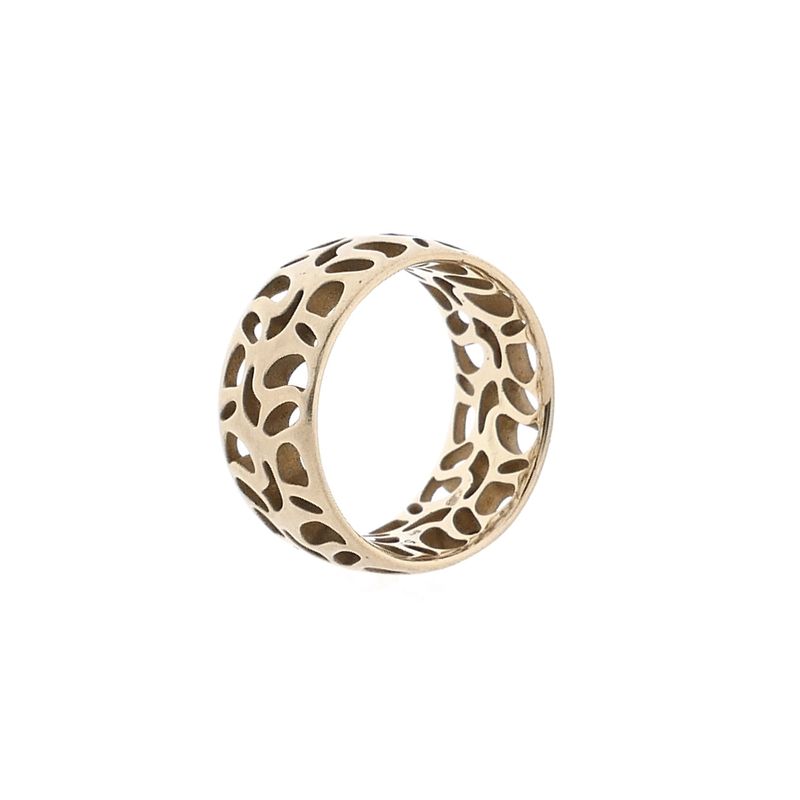 Afbeelding 4 van Vintage brede gouden ring met een open patroon