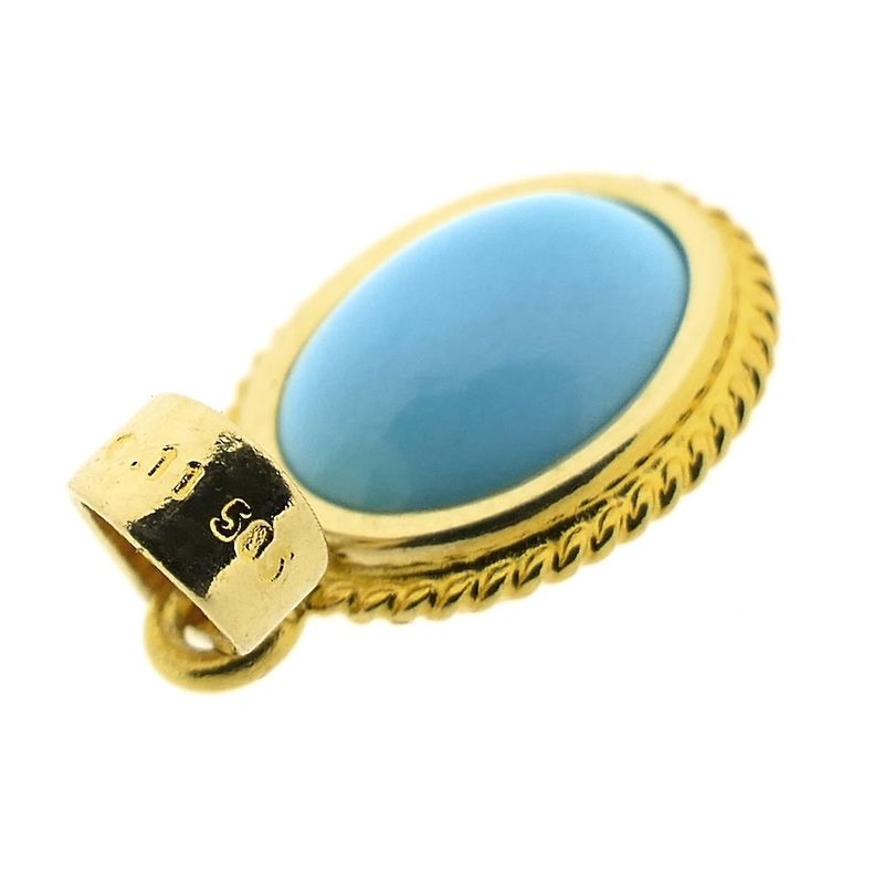 Image 9 of Vintage gold pendant with turquoise