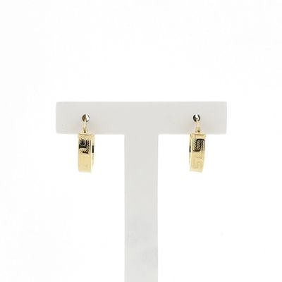 Image 1 of Gold Hoops with Meander Pattern