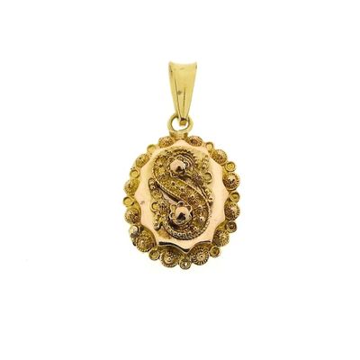 Image 1 of Two-tone antique gold pendant with Zeeland knots
