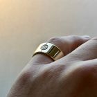 Image 14 of Cartier yellow gold wide ring with diamonds; 0.04 ct.