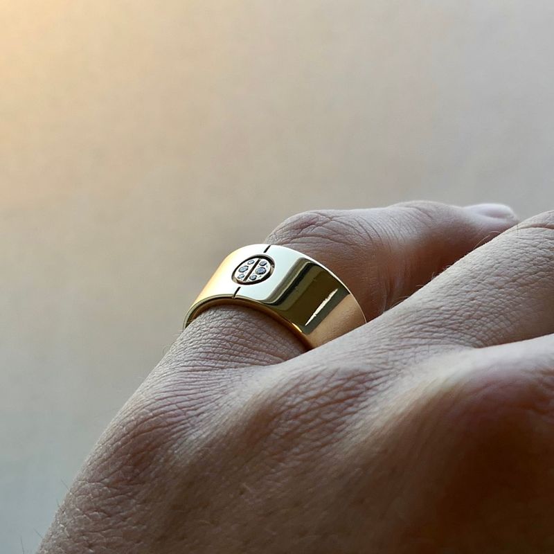 Image 14 of Cartier yellow gold wide ring with diamonds; 0.04 ct.