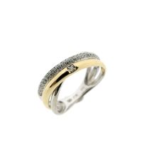 Two-tone gold fantasy ring with 0.20 ct diamond.