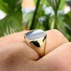 Image 7 of Gold signet ring with blue layered stone