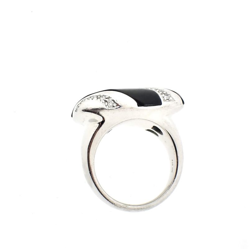 Image 6 of Exclusive white gold ring with mother of pearl (Tahiti) and diamonds 0.30 ct.