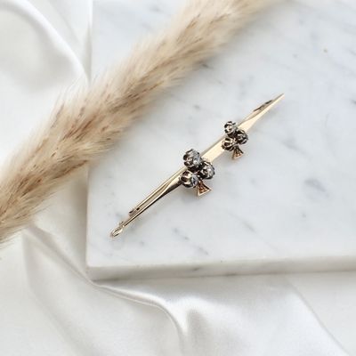 Antique gold brooch with diamonds; approx. 0.40 ct. Image 2 of Antique gold brooch with diamonds; approx. 0.40 ct.