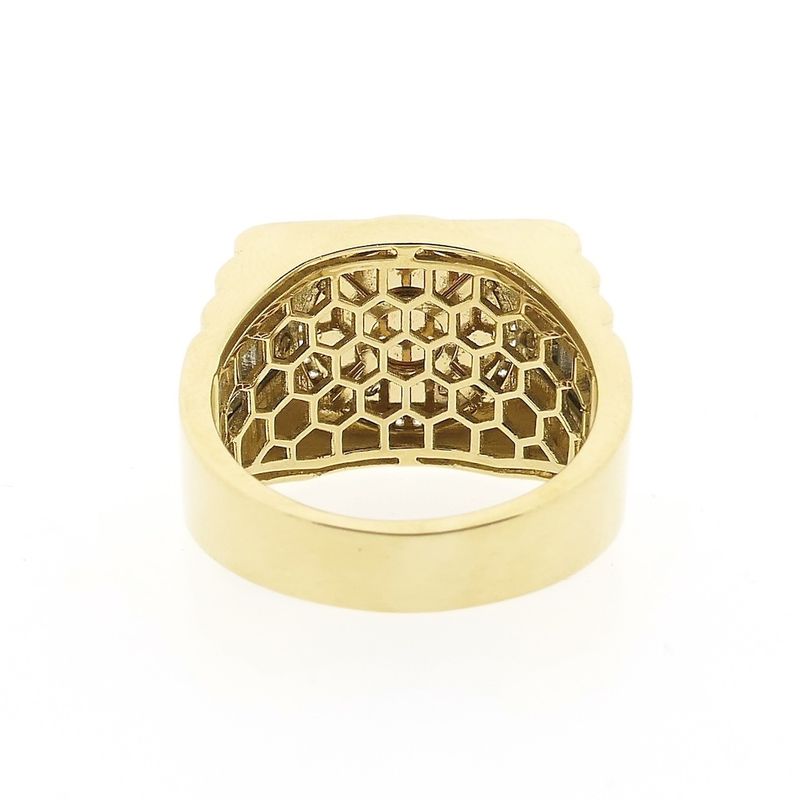 Image 4 of Two-tone gold Rolex presidential band ring with zirconia; Men's