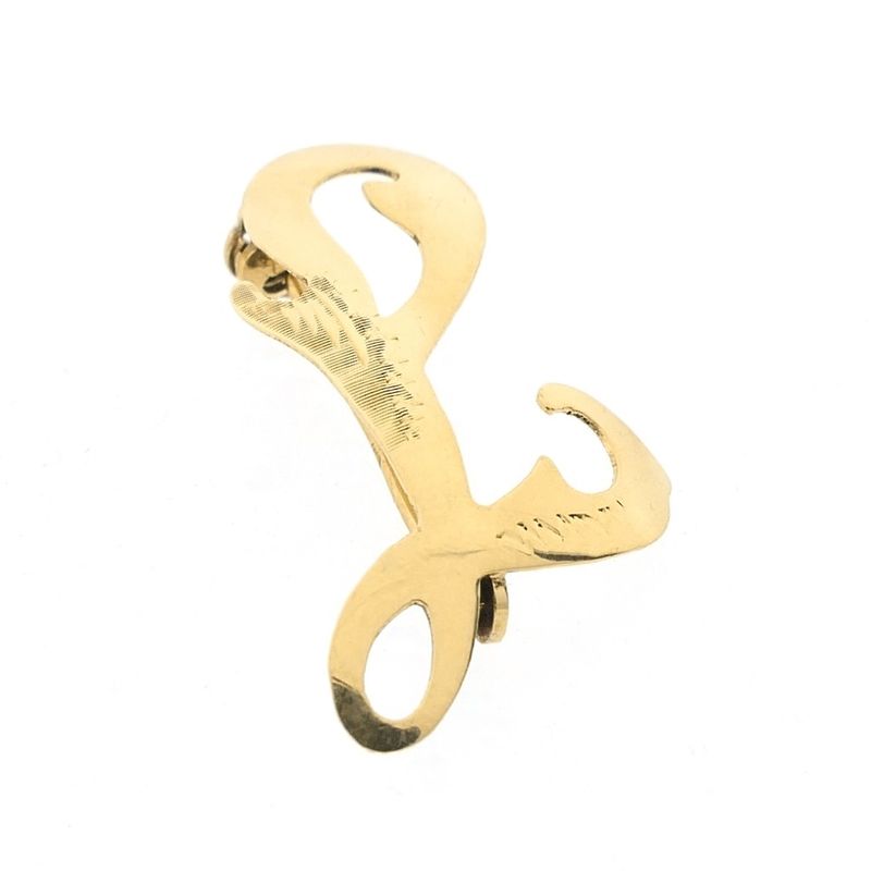 Image 3 of Gold letter brooch; letter J