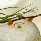 Image 2 of Gold solitaire ring with diamond; 0.015 ct.