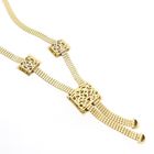 Image 7 of Gold Flat Snake Link Necklace with Zirconia