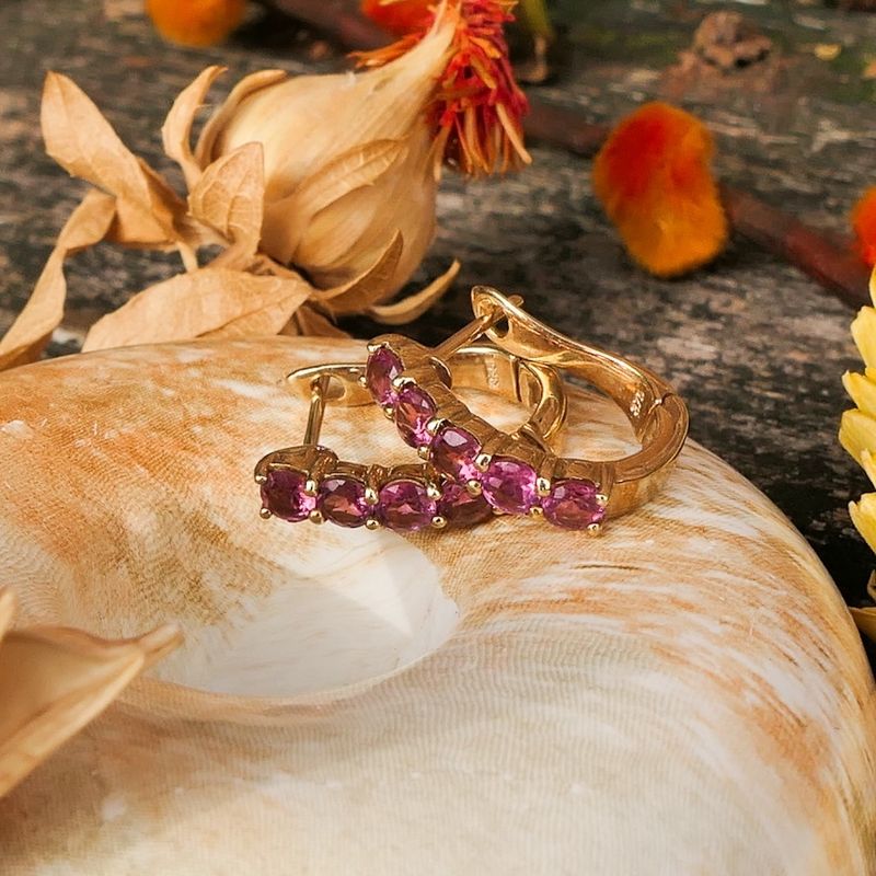 Image 7 of 9 carat stud earrings with pink tourmaline